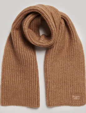 Superdry Damen Schal mit Rippmuster Braun - Größe: One Größe - 49.99 - FashionsVida