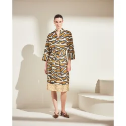 Vestido de mujer safari estampado hojas