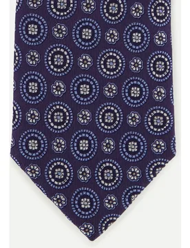 Corbata de hombre de seda con diseño de rosetones redondos - Hackett - FashionsVida