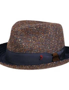 Classic Fusion Player Wool Hat by Alfonso DEste - brown-blue - Size: M (56-57 cm) - Alfonso D´Este - FashionsVida
