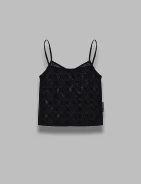 Monogram mesh flock straps top - Marine Serre - FashionsVida