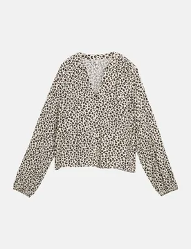 Blusenshirt mit Raffungen Mehrfarbig L - Tom Tailor Denim - FashionsVida