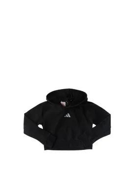 Felpa cropped con cappuccio NERO 7-8A - Adidas - FashionsVida