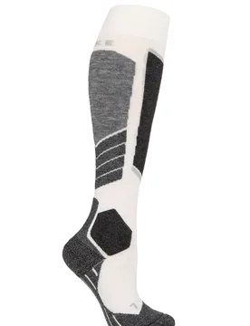 Pair Off White SK4 Medium Volume Wool Ski Socks Ladies 7-8 Ladies - - Grey - Size: Small - Falke - FashionsVida
