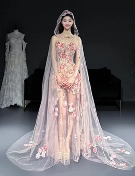 A new sweet pink light luxury morning dress - Aliexpress - FashionsVida