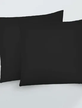 Feinjersey-Kopfkissenbezug Doppelpack schwarz, 2x 40x40 cm - Biberna - FashionsVida