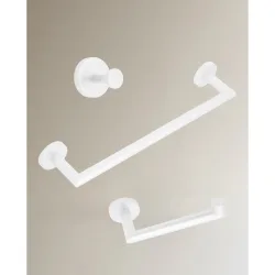 Colección de accesorios de baño en blanco Keros