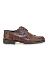 Scarpe eleganti marroni in pelle con forature decorative 7710 42