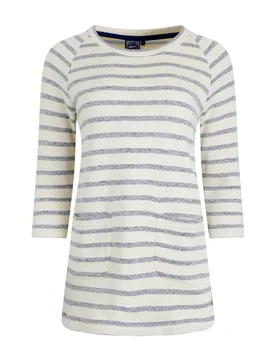 Weird Fish Ives Loopback Stripe Tunic Top Size 8 - offers all-offers offers womens-offers sale all-sale sale womens women women all-womens women tshir - Navy - FashionsVida