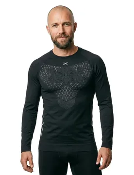 Maglietta A Maniche Lunghe Twyce Run Black / Charcoal M - X-BIONIC - FashionsVida