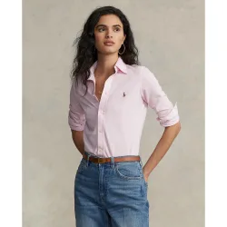 Camisa de mujer Oxford de algodón tejido