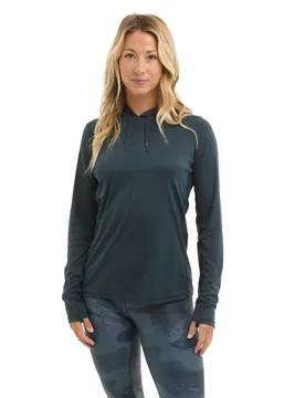 Vaportek Solid Uv Hooded Long Sleeve T-shirt Dark Navy XL Women - PELAGIC - FashionsVida