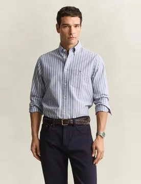 Camisa de hombre de tallas grandes de popelina clásica corte regular - Gant - FashionsVida