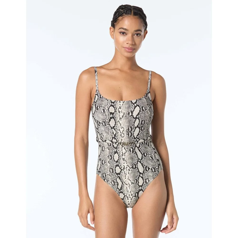 Bañador estampado piton con foam extraible - MICHAEL Michael Kors - FashionsVida