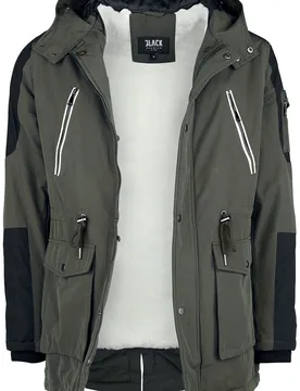 Winterjacke - Lässige Winterjacke mit Kunstfellkragen - S - für Männer - Größe S - oliv/schwarz - Männer - male - Black Premium by EMP - FashionsVida