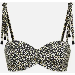 Top bikini bandeau con aro y espaldilla de silicona