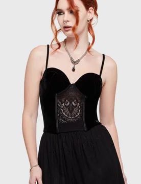 Gothic Korsett - Waltz Of The Wicked - Mooncurrent Corset - XS bis XXL - für Damen - Größe M - schwarz - Frauen - female - Killstar - FashionsVida