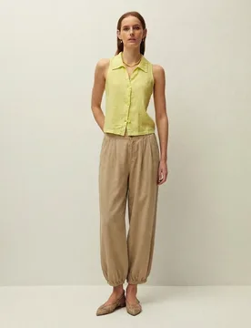 Pantalón de mujer bombacho con goma en el tobillo - System Action - FashionsVida
