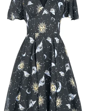 Kleid knielang - Solaris Dress - XS bis 4XL - für Damen - Größe 3XL - schwarz - Frauen - female - Hell Bunny - FashionsVida