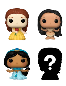 Bitty POP! Disney Princess: Peasant Belle, Pocahontas & Jasmine 4-Pack - Funko - FashionsVida