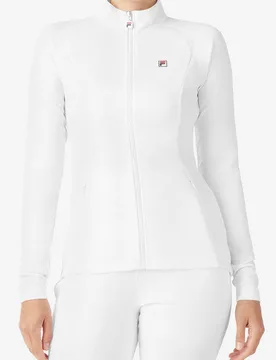 White Whiteline Pro Tennis Track Top - UK 8 - FILA Tennis - FashionsVida