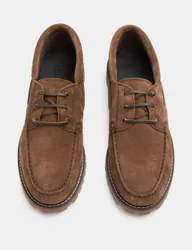 Chunky Sole Suede Deck Shoes Brown male