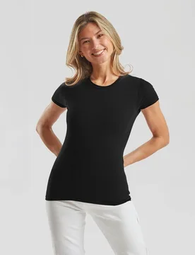 T-Shirt - LADIES ICONIC 150 T - S bis XXL - für Damen - Größe L - schwarz - Frauen - female - Fruit of the loom - FashionsVida