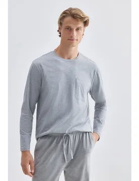 Camiseta cuello redondo manga larga hombre - Dustin - FashionsVida