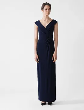 Robe de soirée LEONIDAS bleu marine 36 - Ralph Lauren - FashionsVida