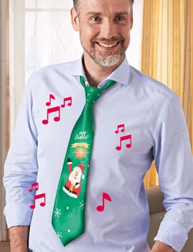 Weihnachts-Krawatte mit LED und Musik - Eldo - FashionsVida