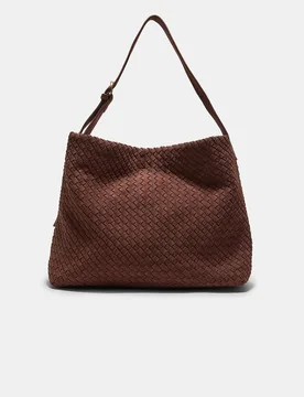 Geflochtene Schultertasche Braun OS - Stradivarius - FashionsVida