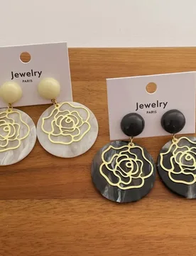 Minar Elegant Blending Round Resin Hollow Out Metallic Camellia Flower Long Dangle Earrings for Women Female Wedding Jewelry - Aliexpress - FashionsVida