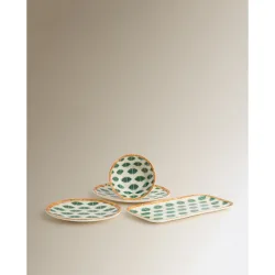 Vajilla de melamina para exterior por piezas Ikat Verde