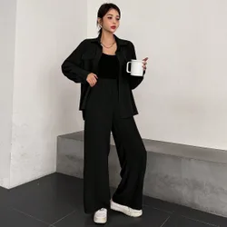Conjunto de 2 piezas sencillo y liso para uso diario, conjunto de ropa de estar en casa para mujer en otoño M