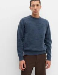 Supersoft Space Dye Crew Neck Jumper Dusty Blue male