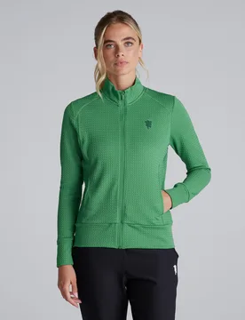 Manchester United x Womens Golf Ultimate365 Textured Jacket Green S - Adidas - FashionsVida