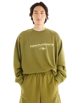Terry Men Sweatshirts - Green - Size L - Cotton Jersey - Green - Size: Large - New Balance - FashionsVida