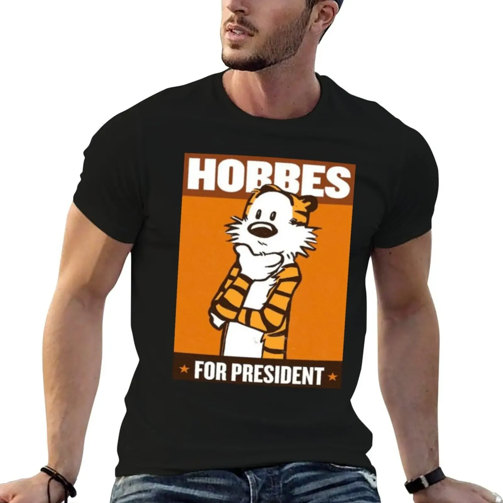 Hobbes for Pres T-Shirt Comfortable Basic Crew Neck Tee - Aliexpress - FashionsVida