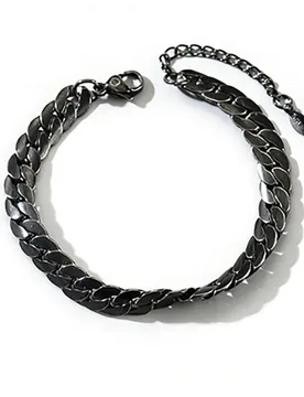 Apexelle Brand Streetwear Jewelry Stainless Steel Bracelet Black Cuban Link Chain Bracelet Adjustable Extension Chain - Aliexpress - FashionsVida
