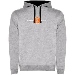Felpa Con Cappuccio Burn Fat Two-colour Heather Grey / Black