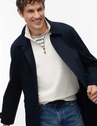Cotton Rich Lightweight Overcoat Navy male