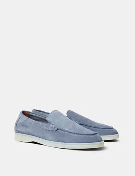Suede Loafers Turquoise male - Hawes & Curtis - FashionsVida