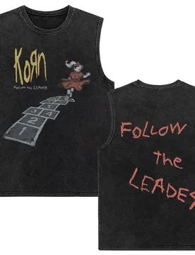 Rock Band Korn Follow The Leader World Tour Music Vintage Washed Tank Tops Men Women Gothic Harajuku Oversized Sleeveless Vest - Aliexpress - FashionsVida