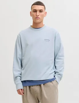 Jack & Jones - Sudadera de hombre sin capucha lisa con pequeño logo lateral - jack & jones - FashionsVida