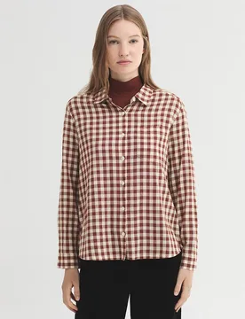 Camisa de mujer 100% algodón de cuadros - Nice Things - FashionsVida