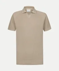 Poloshirt mit offenem Kragen Beige L