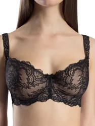 Womens Danse Des Sens Half-Cup Bra - Irresistible Red - Black - Size 34c