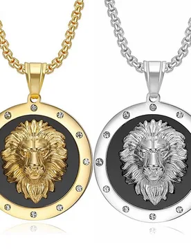 Hip Hop Iced Out Lion Head Pendant Necklace Male Gold Color Stainless Steel Chains For Men Round Animal Jewelry Dropshipping - Aliexpress - FashionsVida