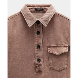 Camisa de mujer denim con botones en liso
