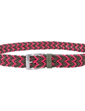 Gürtel Damen Braided Tip, oliv/pink 90_cm - Alberto - FashionsVida